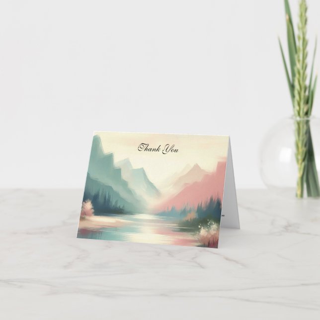 Cartão De Agradecimento Suaves Ecos das Montanhas (Frente)
