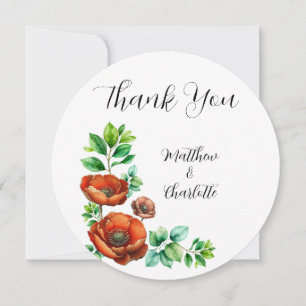 Cartão De Agradecimento Sublime Cápsulas Vermelhas de Aquarela no Estilo d