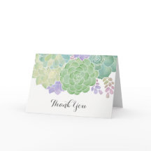 Succulent Bouquet Elegant Thank You Card