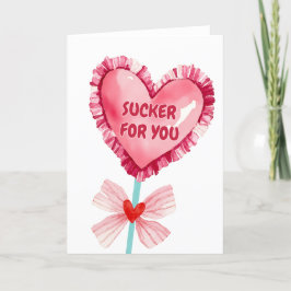 Cartão De Agradecimento Sucker for You Dia de os namorados Watercolor