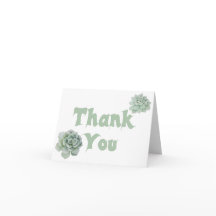 Suculenta Aguarela Verde-Mint Floral Obrigada