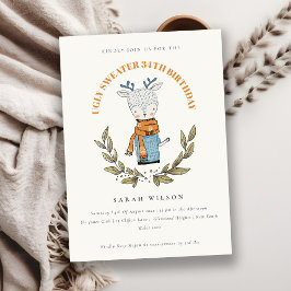 Cartão De Agradecimento Suéter Feio Bonito Qualquer Aniversário De Idade C