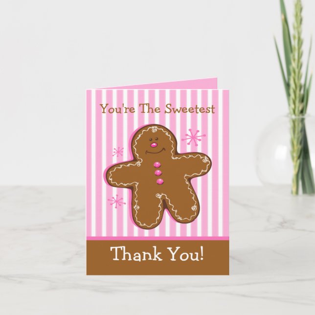 Cartão De Agradecimento Sugar & Spice Gingerbread Custom Card (Frente)