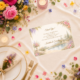 Cartão De Agradecimento Suite de Casamento no Jardim Romântico