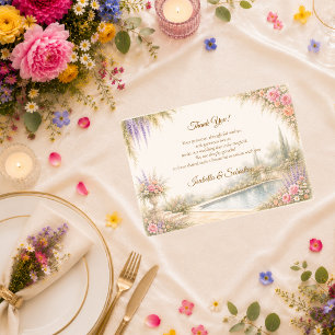 Cartão De Agradecimento Suite de Casamento no Jardim Romântico