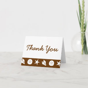 Cartão De Agradecimento Summer Seashells in Chocolate Thank You Card