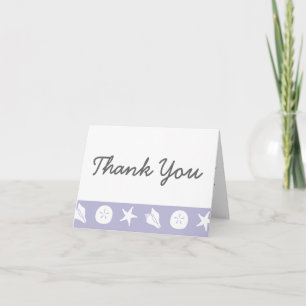 Cartão De Agradecimento Summer Seashells in Lavender Thank You Card