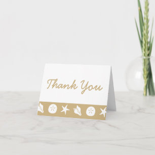 Cartão De Agradecimento Summer Seashells in Sand Thank You Card