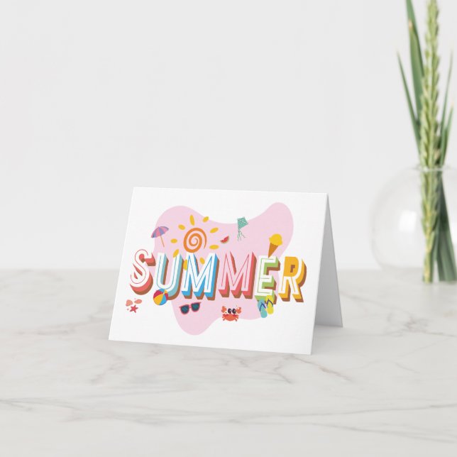 Cartão De Agradecimento Summer Vibes (Frente)