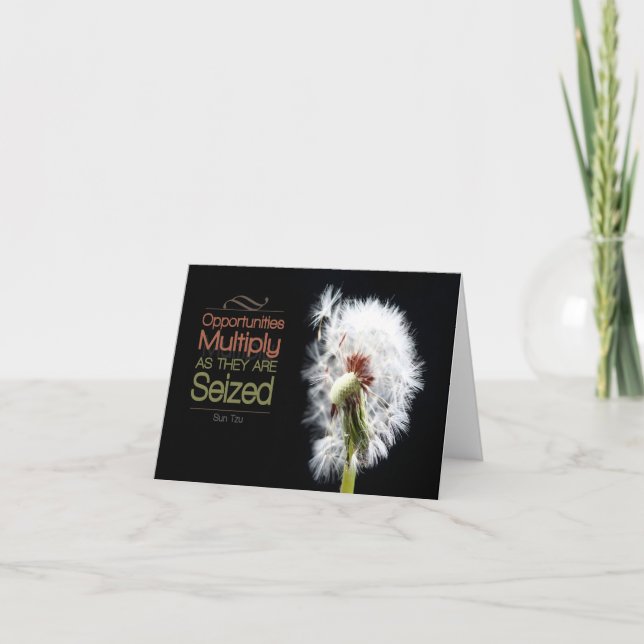 Cartão De Agradecimento Sun Tzu Inspirational Cote "Oportunidades" (Frente)