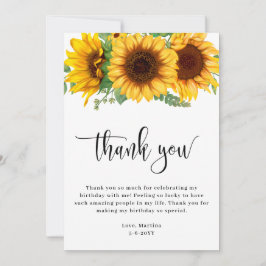 Cartão De Agradecimento Sunflower BIrthday