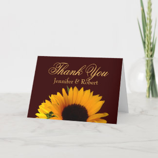 Cartão De Agradecimento Sunflower Bride e Groenlândia Obrigado
