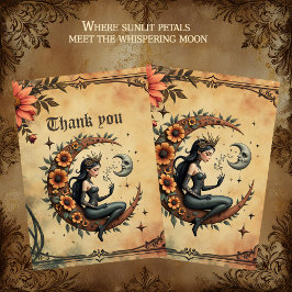 Cartão De Agradecimento Sunflower Crescent Queen 