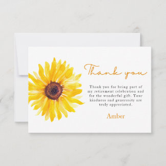 Cartão De Agradecimento Sunflower Educator's Retirement Thank You Card