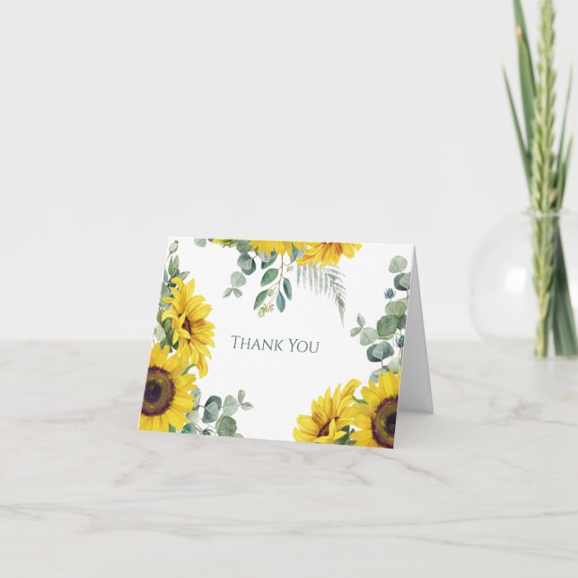 Cartão De Agradecimento Sunflower Family Birthday Party Thank You (Frente)