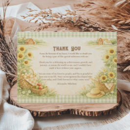 Cartão De Agradecimento Sunflower Farm Storybook Kids Birthday