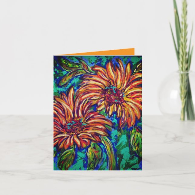 Cartão De Agradecimento Sunflowers Folded Thank You Card (Frente)