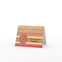 Sunny Chevron Stripes Thank You Card