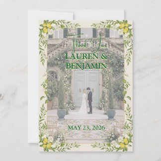 Cartão De Agradecimento Sunny Lemon Wedding Thank You Card