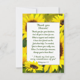 Cartão De Agradecimento Sunny Sunflower Obrigado Amigo Cristão