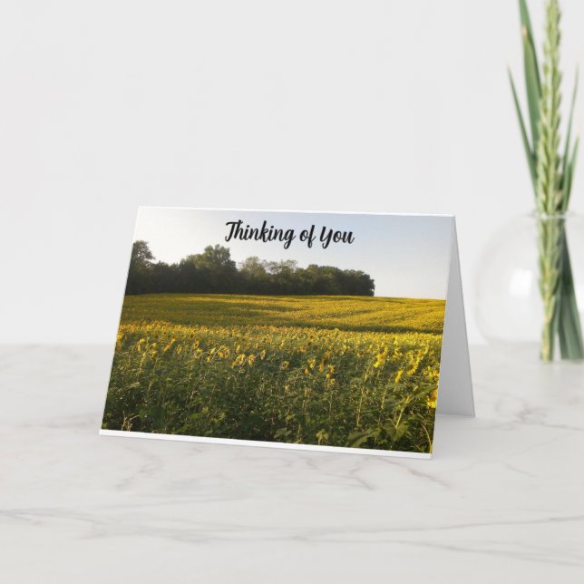Cartão De Agradecimento Sunny Thoughts Christian Sunflower Card (Frente)