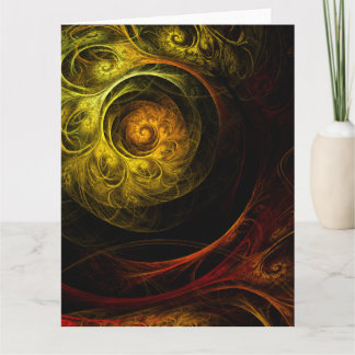 Cartão De Agradecimento Sunrise Floral Red Abstrato Art