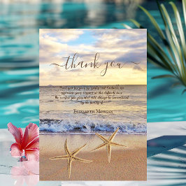 Cartão De Agradecimento Sunset Beach Sea stars Foto Celebração Da Vida