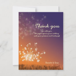 Cartão De Agradecimento Sunset Dandelions Weding Obrigado
