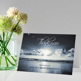 Cartão De Agradecimento Sunset Ocean Beach Sympathy (Simpatia de Praia Sun