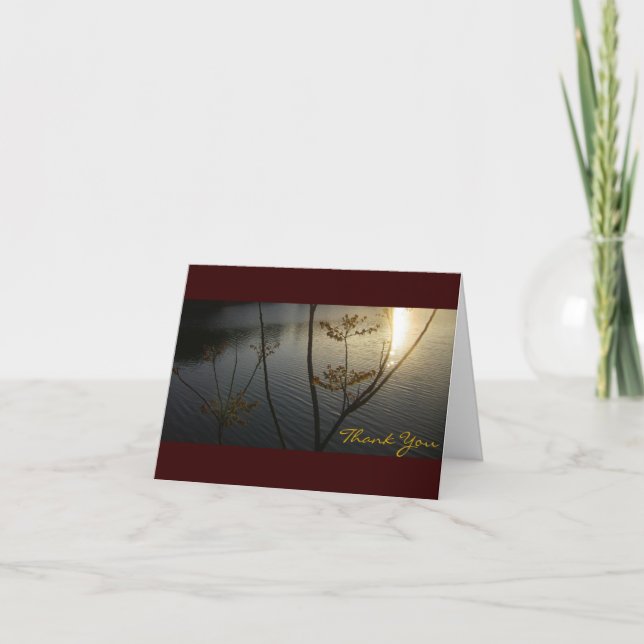 Cartão De Agradecimento Sunset on Ripples Thank-You for Sympathy (Frente)