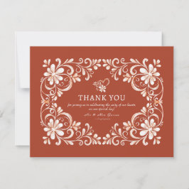 Cartão De Agradecimento Sunset Rust Red Shabby Chic Thank You Card