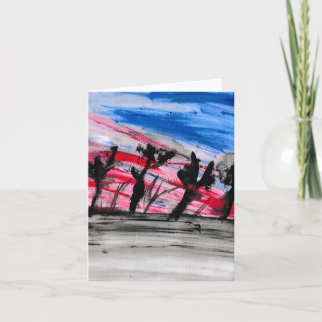 Cartão De Agradecimento Sunset Vermelho (Frente)