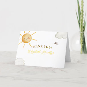 Cartão De Agradecimento Sunshine Boho Sun Chá de fraldas
