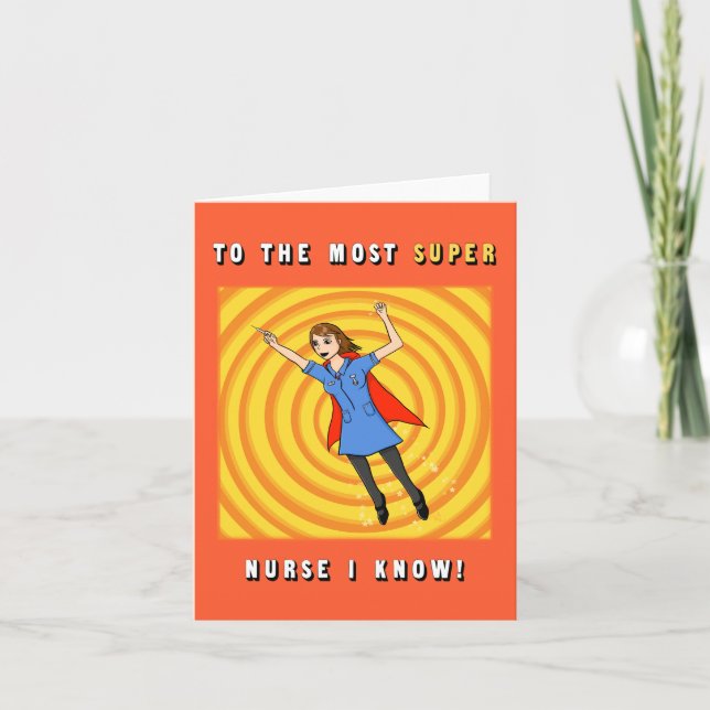 Cartão De Agradecimento Super Enfermeira Obrigado/Cartão de Aniversário (Frente)