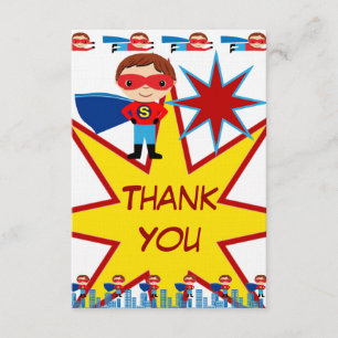 Cartão De Agradecimento Super Herói Aniversário Personalizado Obrigado C