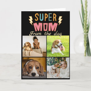 Cartão De Agradecimento Super-mãe... Quatro fotos personalizadas da placa