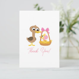 Cartão De Agradecimento Super Simples | chá de fraldas de Garota de 5 Pato