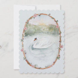 Cartão De Agradecimento Swan de Mola Aquarela