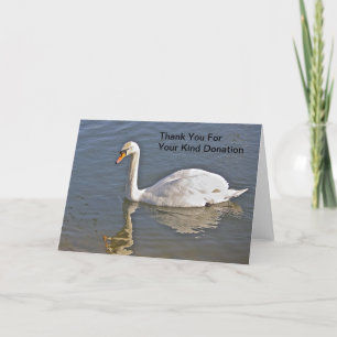 Cartão De Agradecimento Swan Thank You For Your Kind Donation Card