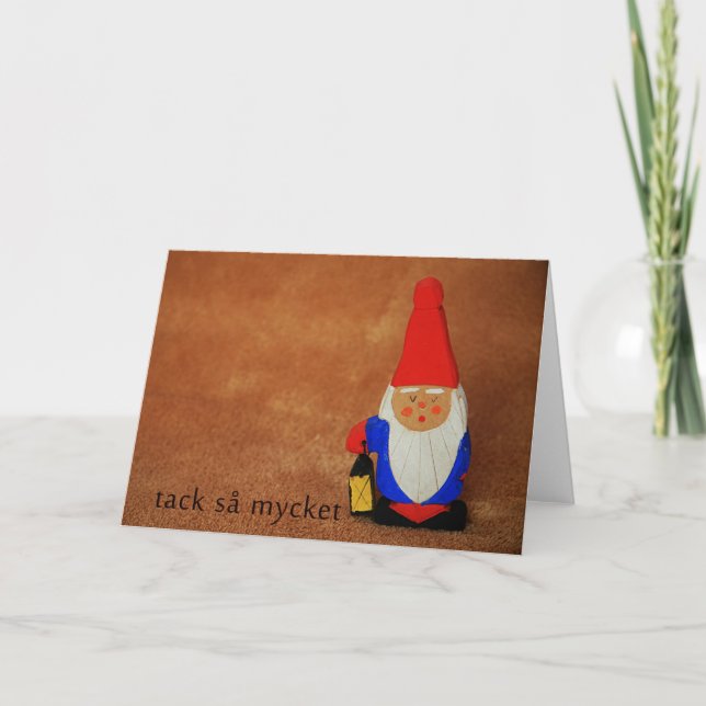 Cartão De Agradecimento Swedish  Christmas Elf Thank You Card in Svensk (Frente)