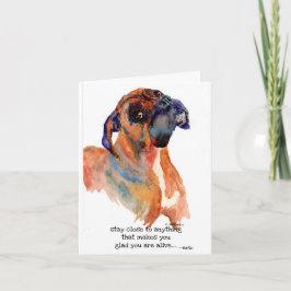 Cartão De Agradecimento sweet boxer watercolor upbeatFolded Thank You Card