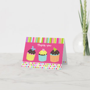 Cartão De Agradecimento Sweet Cute Cupcake Folded  Thank You Note Card