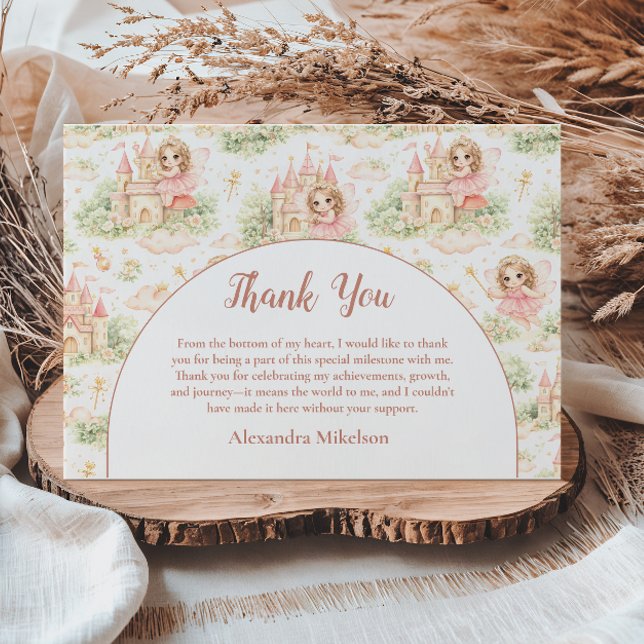 Cartão De Agradecimento Sweet Fairy First Birthday Girl (Criador carregado)