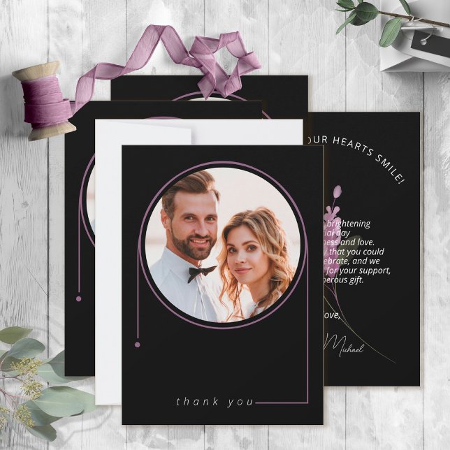 Cartão De Agradecimento Sweet Floral Arch Wedding Lilac ID998 (Criador carregado)