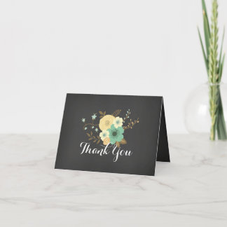 Cartão de agradecimento Sweet Floral Chalkboard