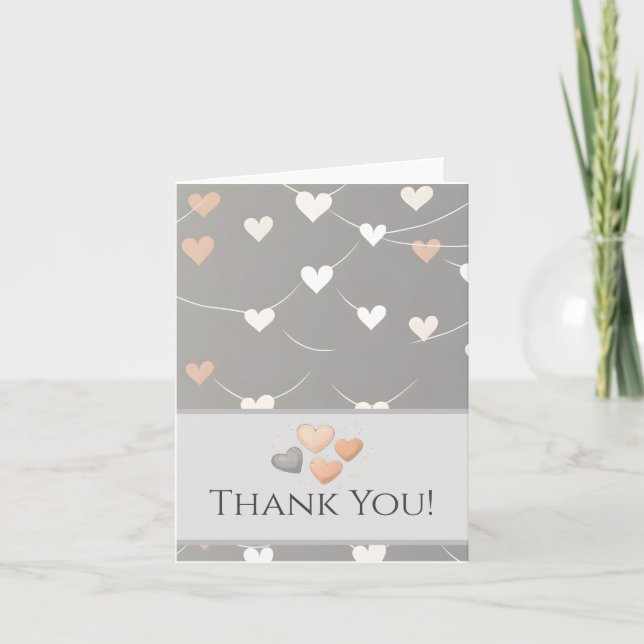 Cartão De Agradecimento Sweet Hearts Adoption Baby Shower Thank You Card (Frente)