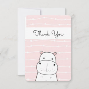 Cartão De Agradecimento Sweet Hippo