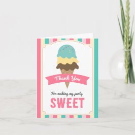 Cartão De Agradecimento Sweet Ice Cream Cone Thank You Card