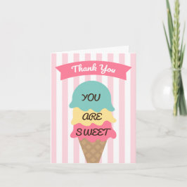 Cartão De Agradecimento Sweet Ice Cream Social Thank You Card