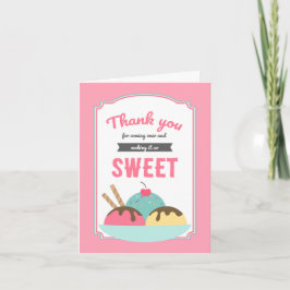 Cartão De Agradecimento Sweet Ice Cream Sundae Social Thank You Card